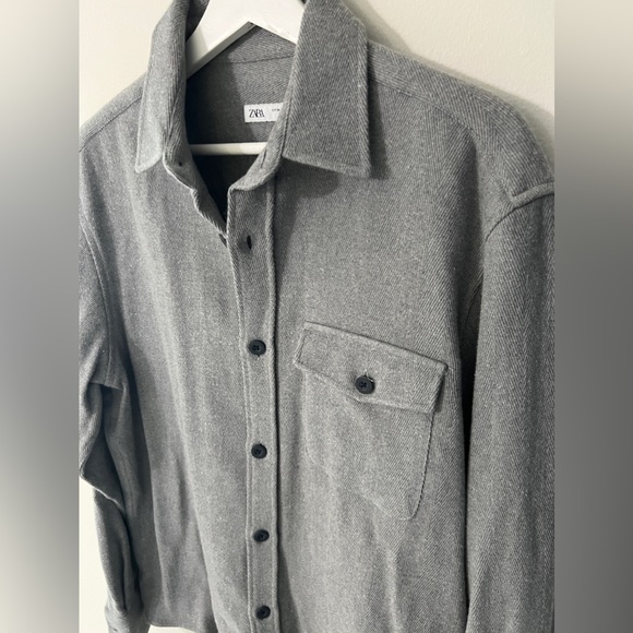 NEW fashion men gray light jacket with buttons Small by Zara - Picture 3 of 5